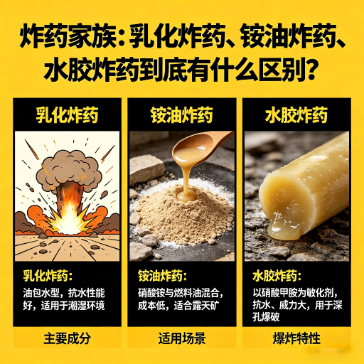湖北炸药家族：乳化炸药、铵油炸药、水胶炸药到底有什么区别？